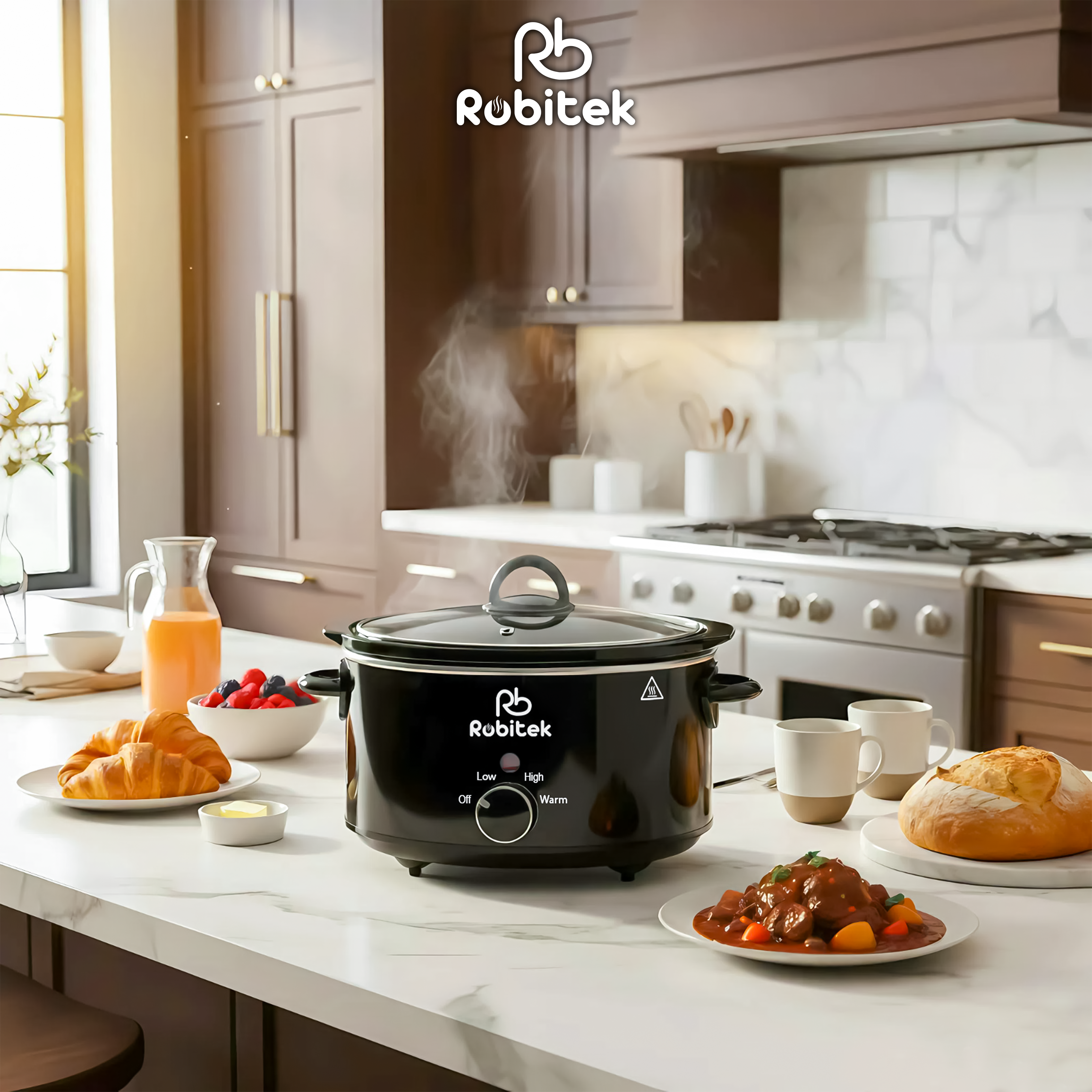 NỒI NẤU CHẬM ROBITEK RB3000 &amp; RB4000 – DUNG TÍCH 3L, 4L – NINH HẦM THỊT TIỆN LỢI, PHÙ HỢP CHO GIA ĐÌNH
